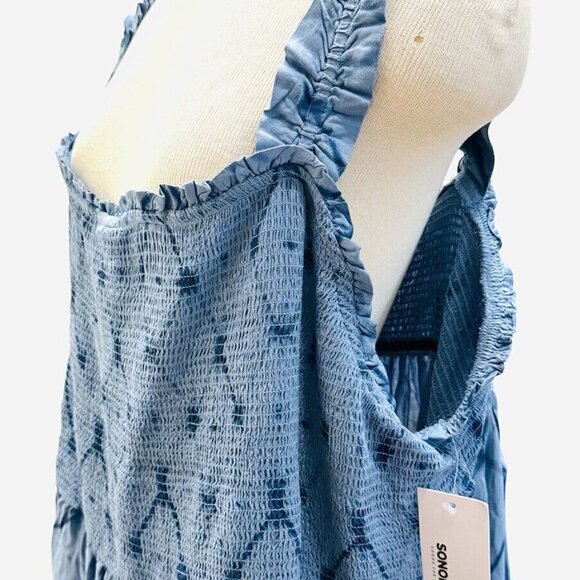 NWT SONOMA Women Sleeveless Pullover Square Neck Blue Rayon Shirt Plus Size 4X - Picture 5 of 14